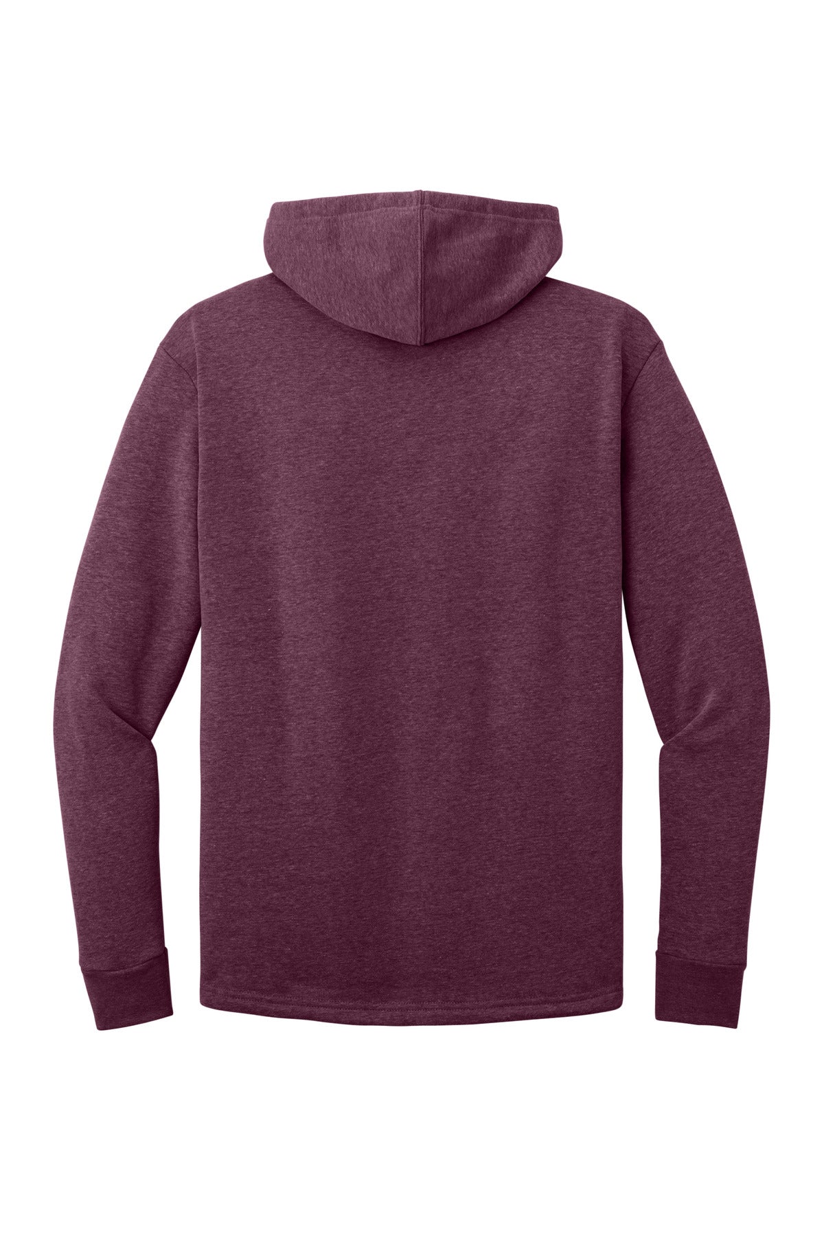 Rear View of HthrMaroon Next Level Apparel Adult Malibu Pullover Hoodie. NL9300