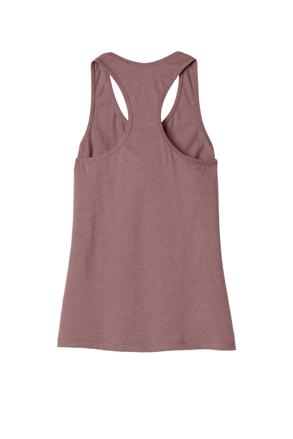 Rear View of HthrMauve BELLA+CANVAS Women's Jersey Racerback Tank. BC6008