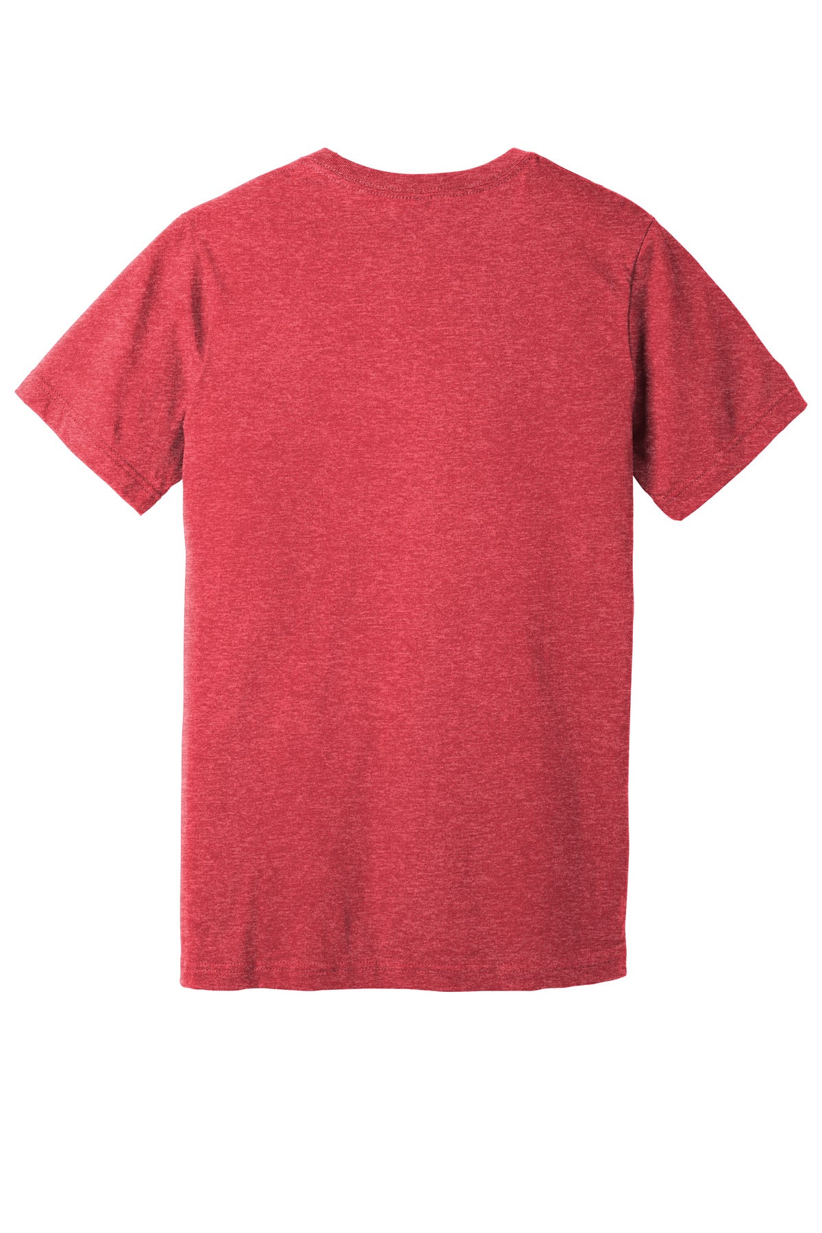 Rear View of HthrRed BELLA+CANVAS Unisex Heather CVC V-Neck Tee BC3005CVC