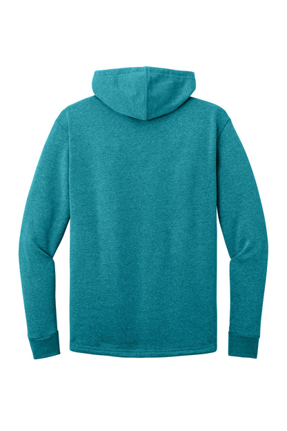 Rear View of HthrTeal Next Level Apparel Adult Malibu Pullover Hoodie. NL9300