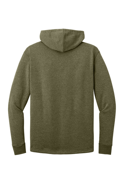 Rear View of HtMltGrn Next Level Apparel Adult Malibu Pullover Hoodie. NL9300