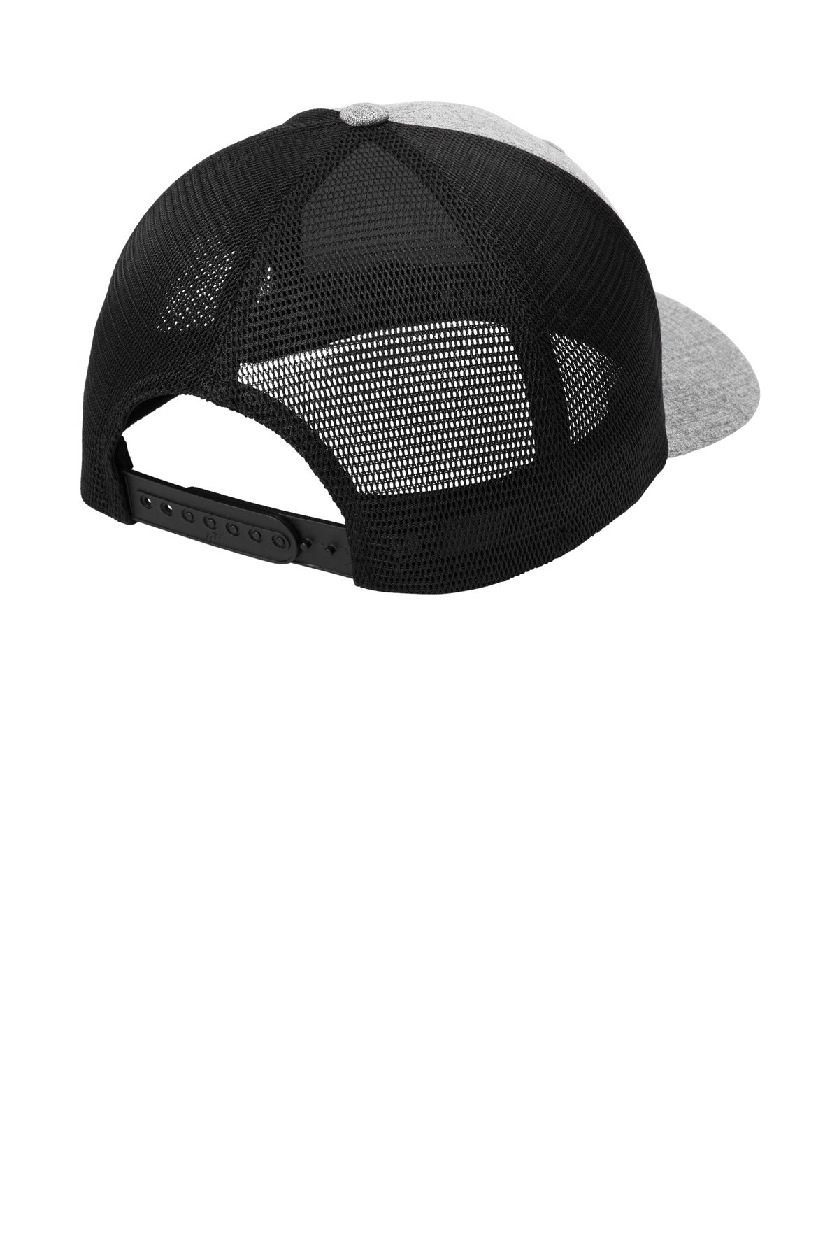 Rear View of HtrSlv/Blk Port Authority Flexfit 110 Mesh Cap C110