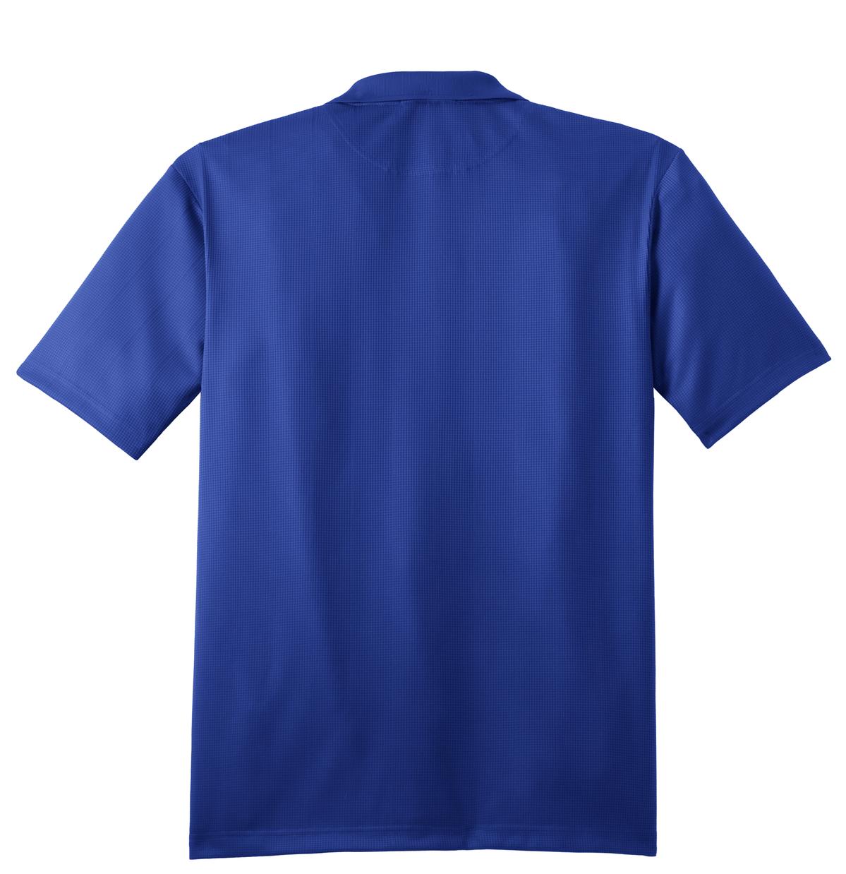 Rear View of Hyper Blue Port Authority Performance Fine Jacquard Polo. K528