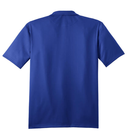 Rear View of Hyper Blue Port Authority Performance Fine Jacquard Polo. K528