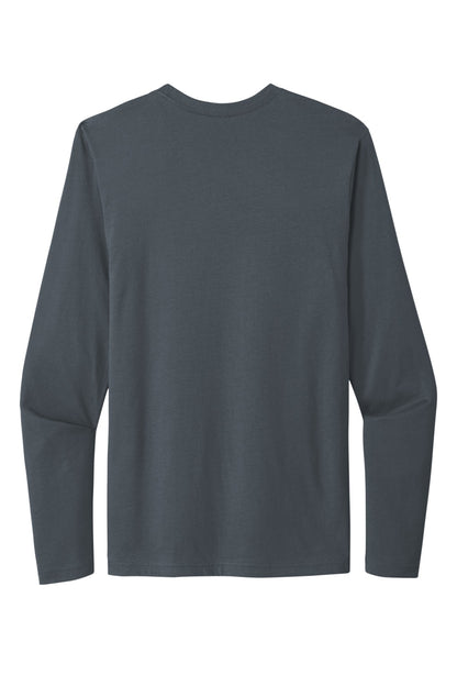 Rear View of Indigo Next Level Apparel Cotton Long Sleeve Tee. NL3601
