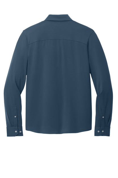 Rear View of InsBlue Mercer+Mettle Stretch Jersey Long Sleeve Shirt MM1018