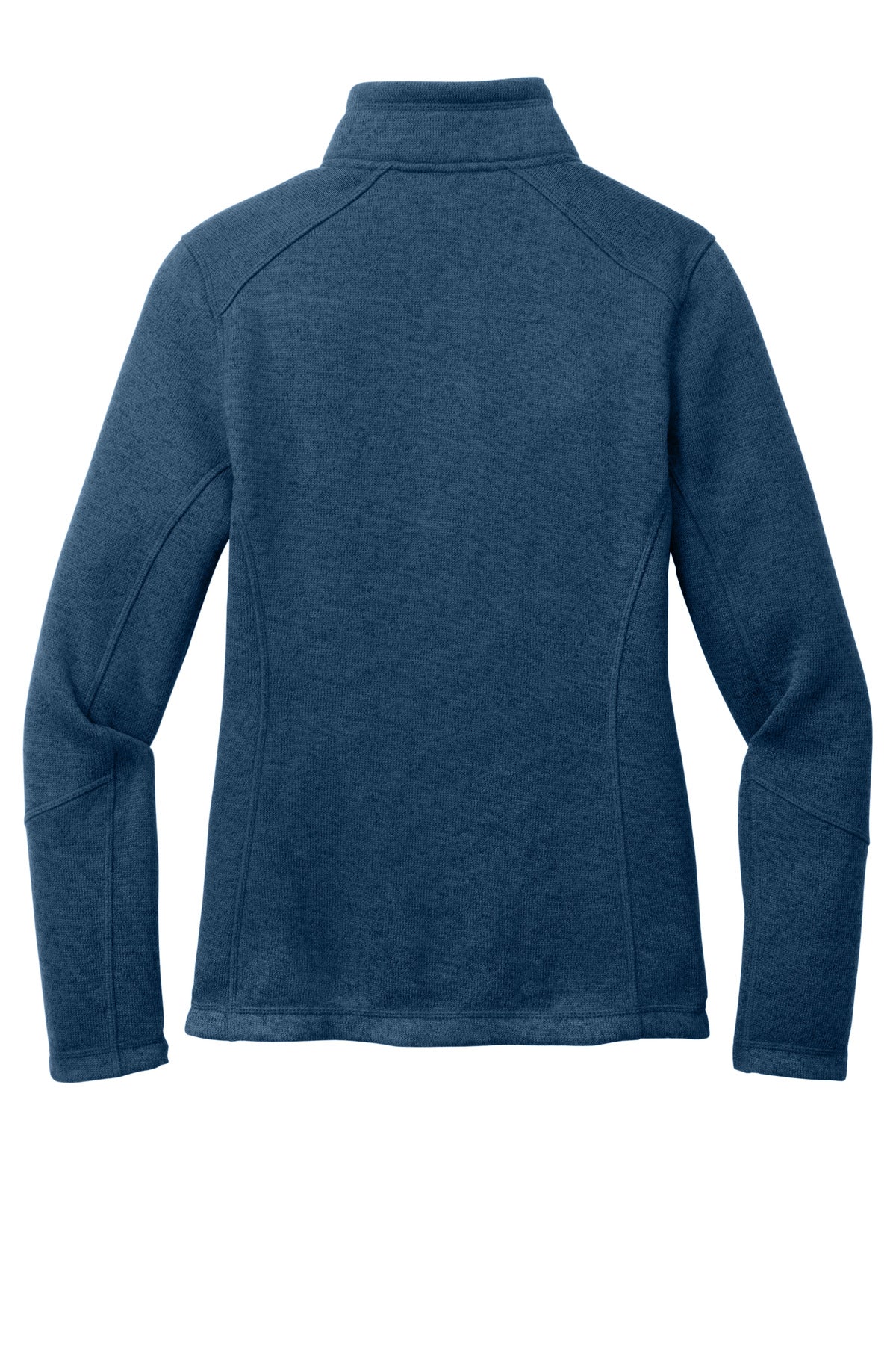 Rear View of InsigBlHtr Port Authority Women's Arc Sweater Fleece Jacket L428