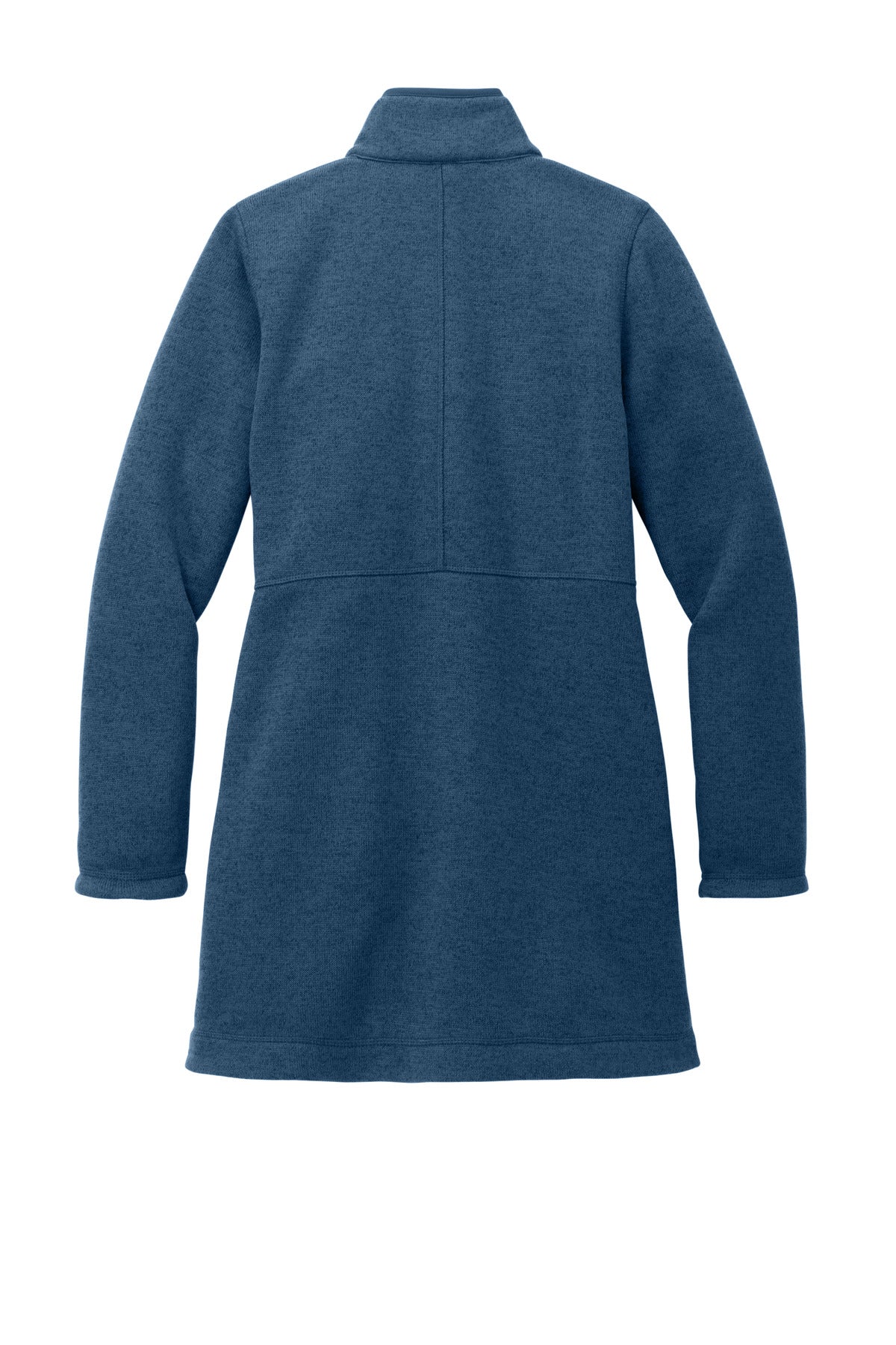 Rear View of InsigBlHtr Port Authority Women's Arc Sweater Fleece Long Jacket L425