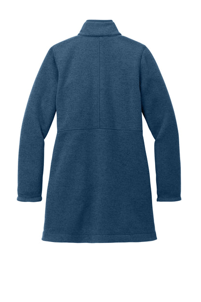 Rear View of InsigBlHtr Port Authority Women's Arc Sweater Fleece Long Jacket L425