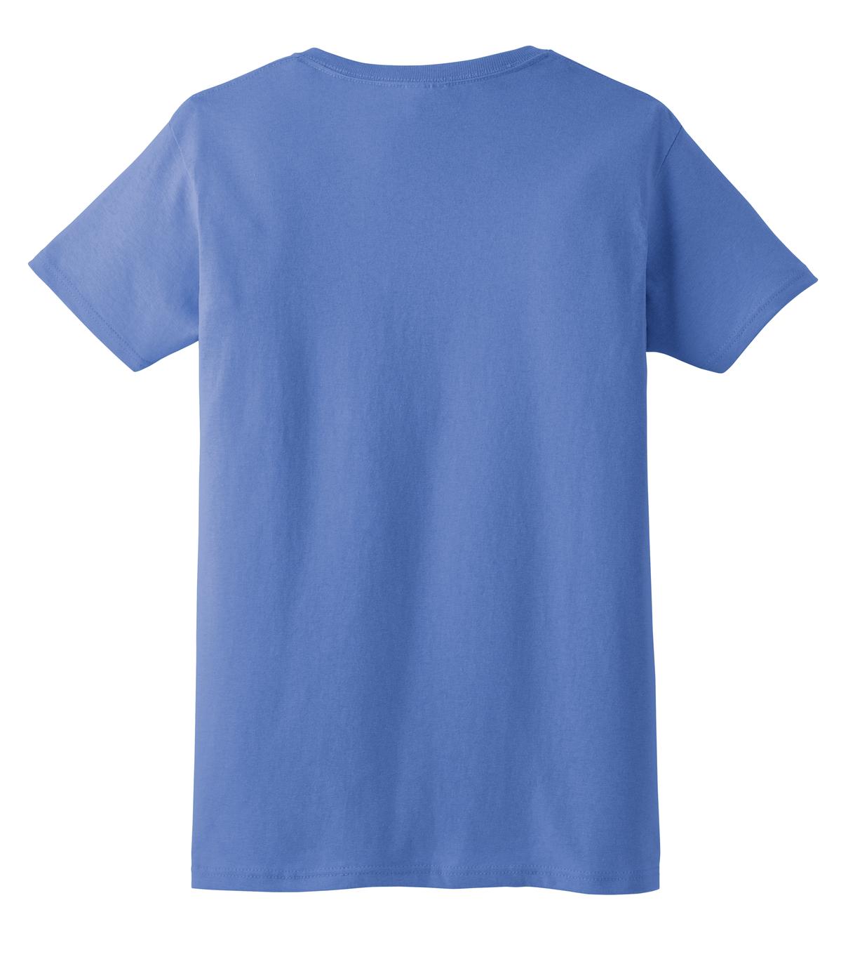 Rear View of Iris Gildan Women's Ultra Cotton 100% US Cotton T-Shirt. 2000L