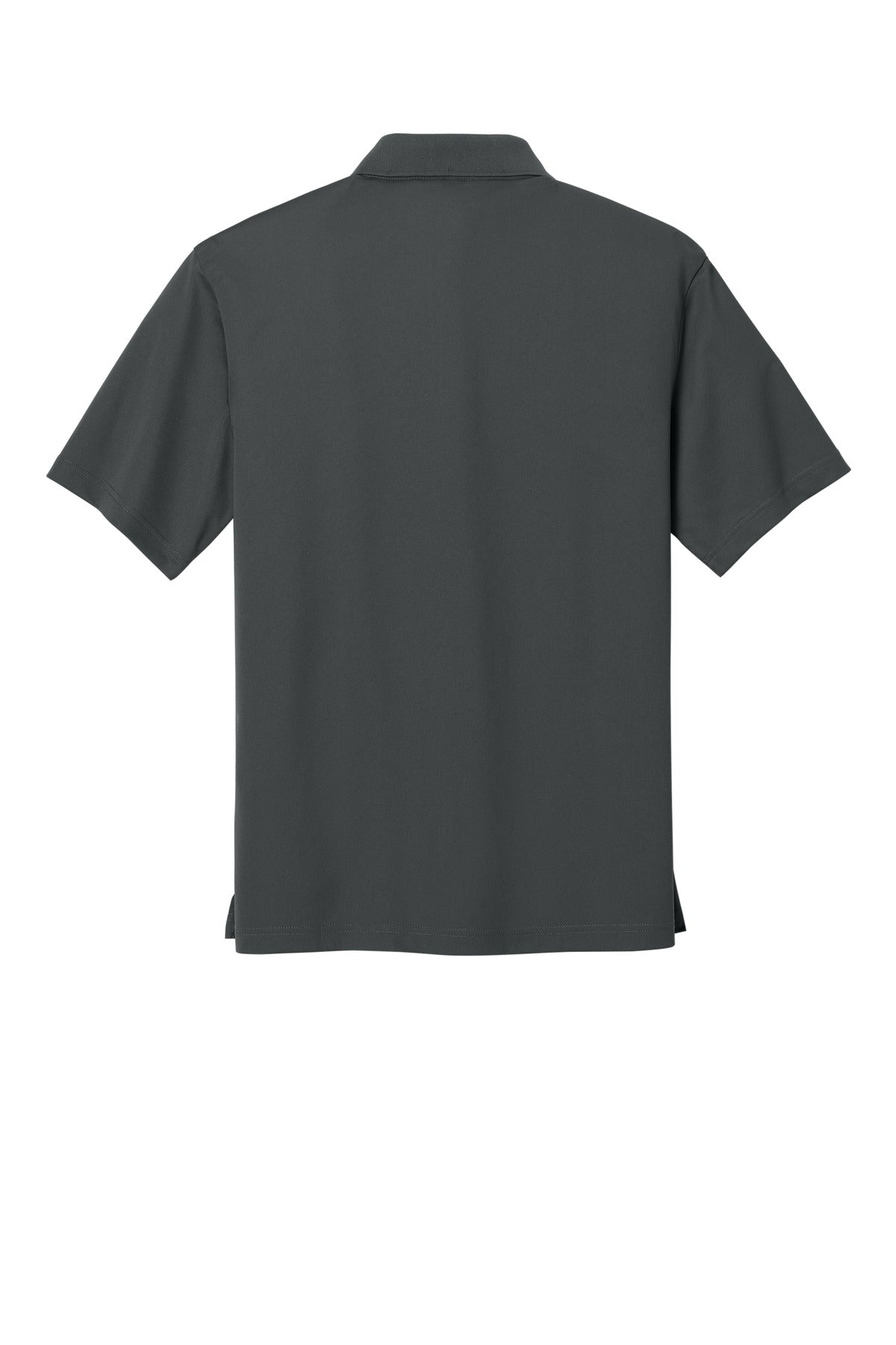 Rear View of Iron Grey CornerStone Micropique Gripper Polo. CS421