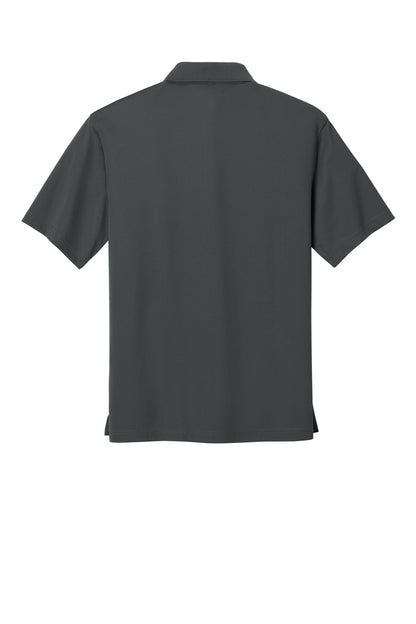 Rear View of Iron Grey CornerStone Micropique Gripper Polo. CS421