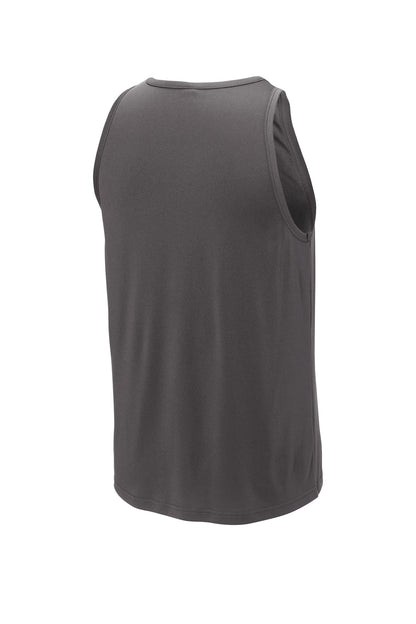 Rear View of Iron Grey Sport-Tek PosiCharge Competitor Tank. ST356
