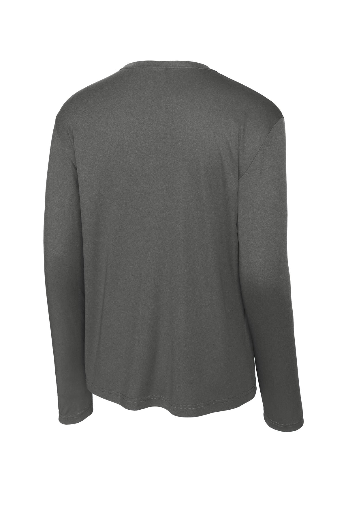 Rear View of Iron Grey Sport-Tek Tall Long Sleeve PosiCharge Competitor Tee. TST350LS