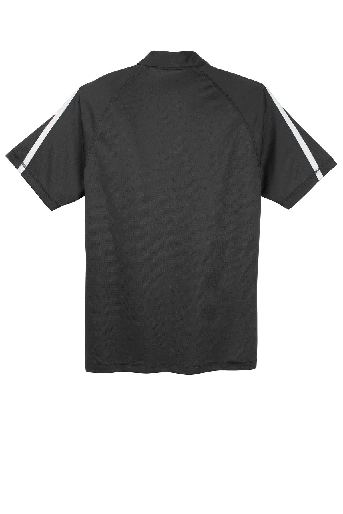 Rear View of Iron Grey/Wht Sport-Tek PosiCharge Micro-Mesh Colorblock Polo. ST685
