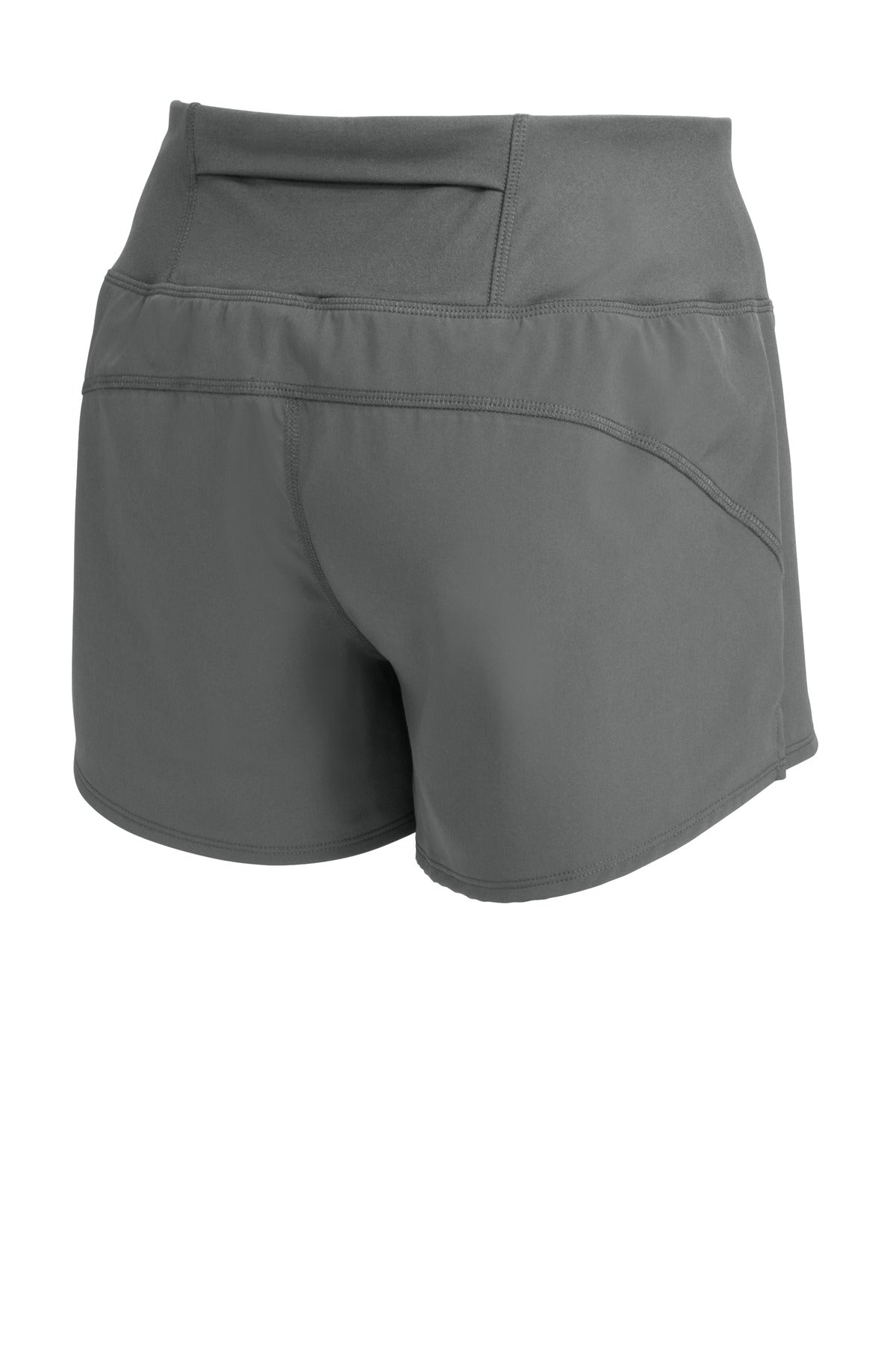 Rear View of IronGrey Sport-Tek Women's Repeat Short LST485