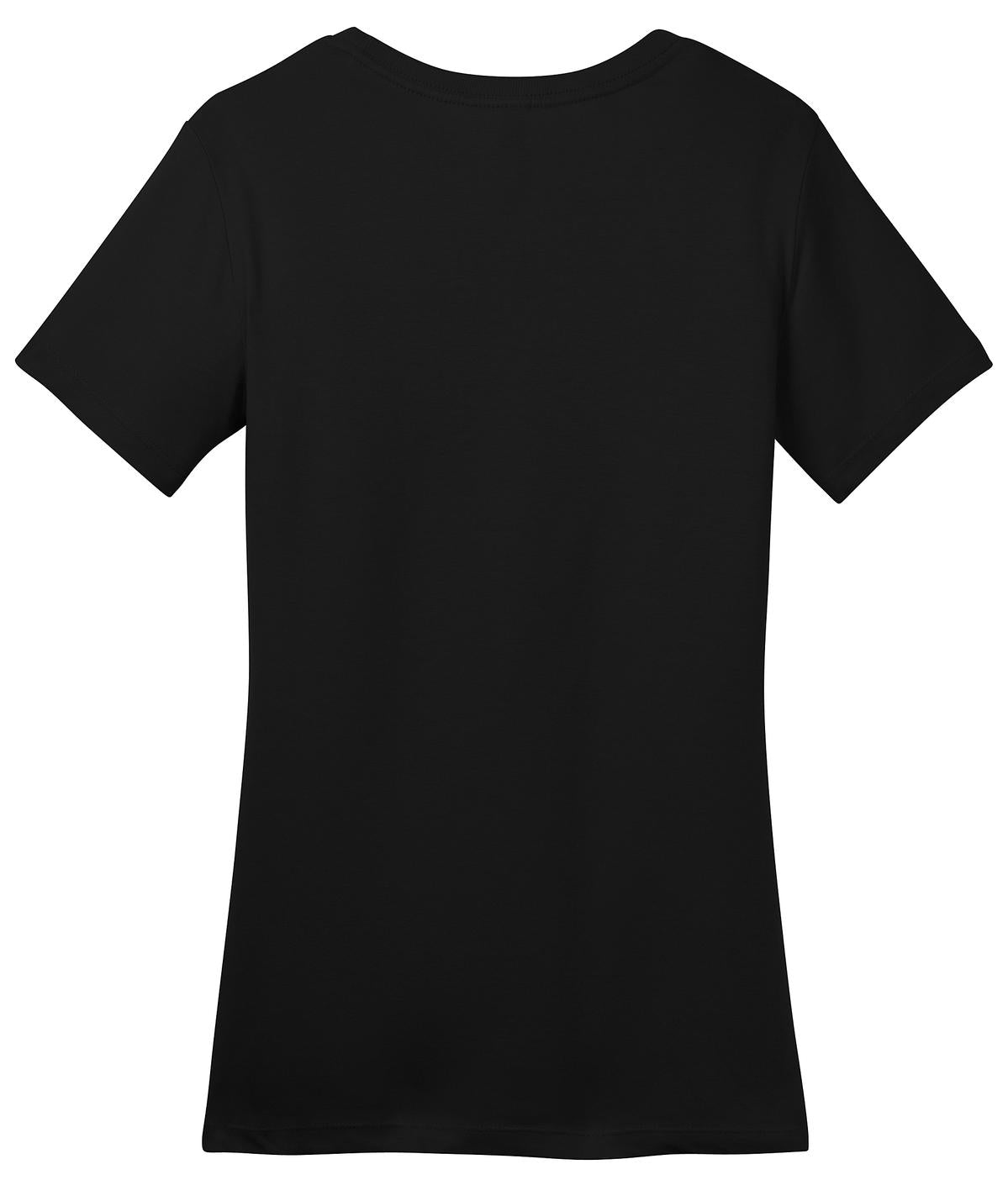 Rear View of Jet Black District Women's Perfect Weight Tee. DM104L