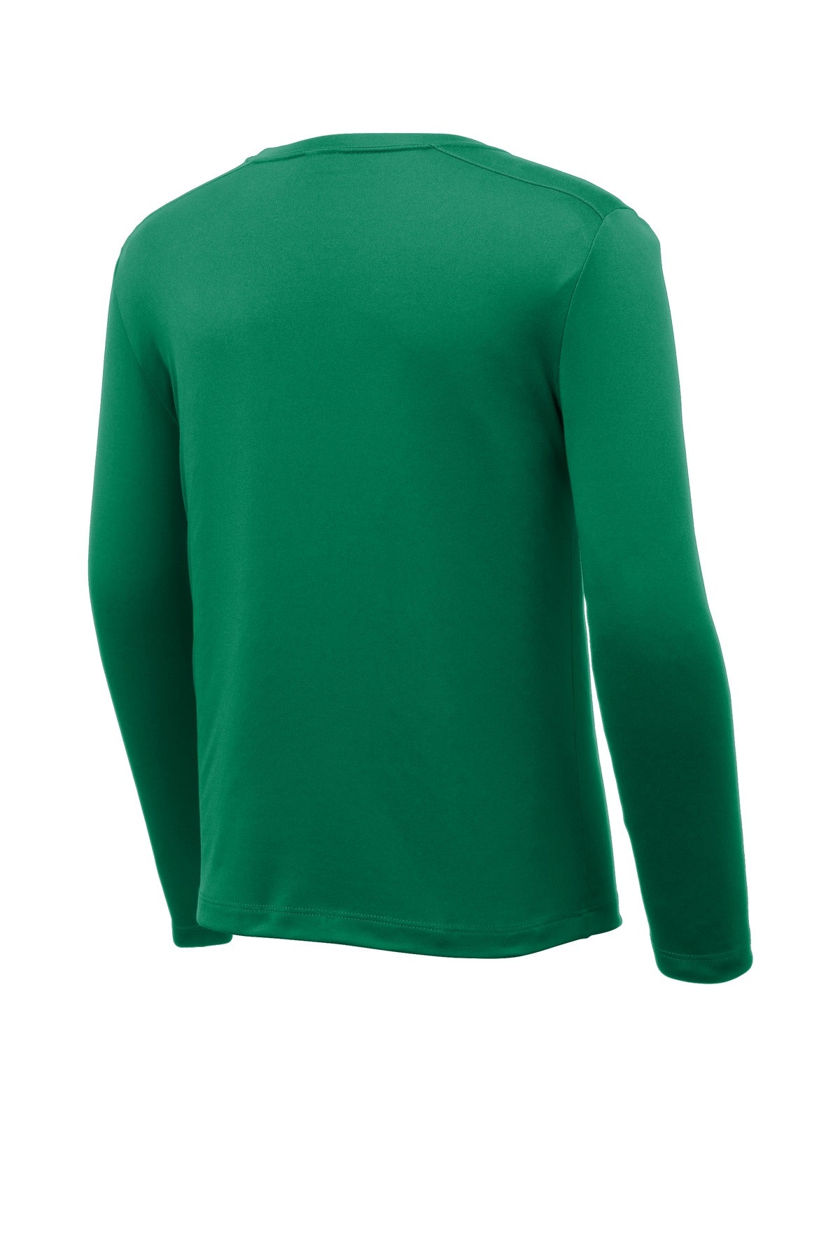 Rear View of Kelly Green Sport-Tek Youth Posi-UV Pro Long Sleeve Tee. YST420LS