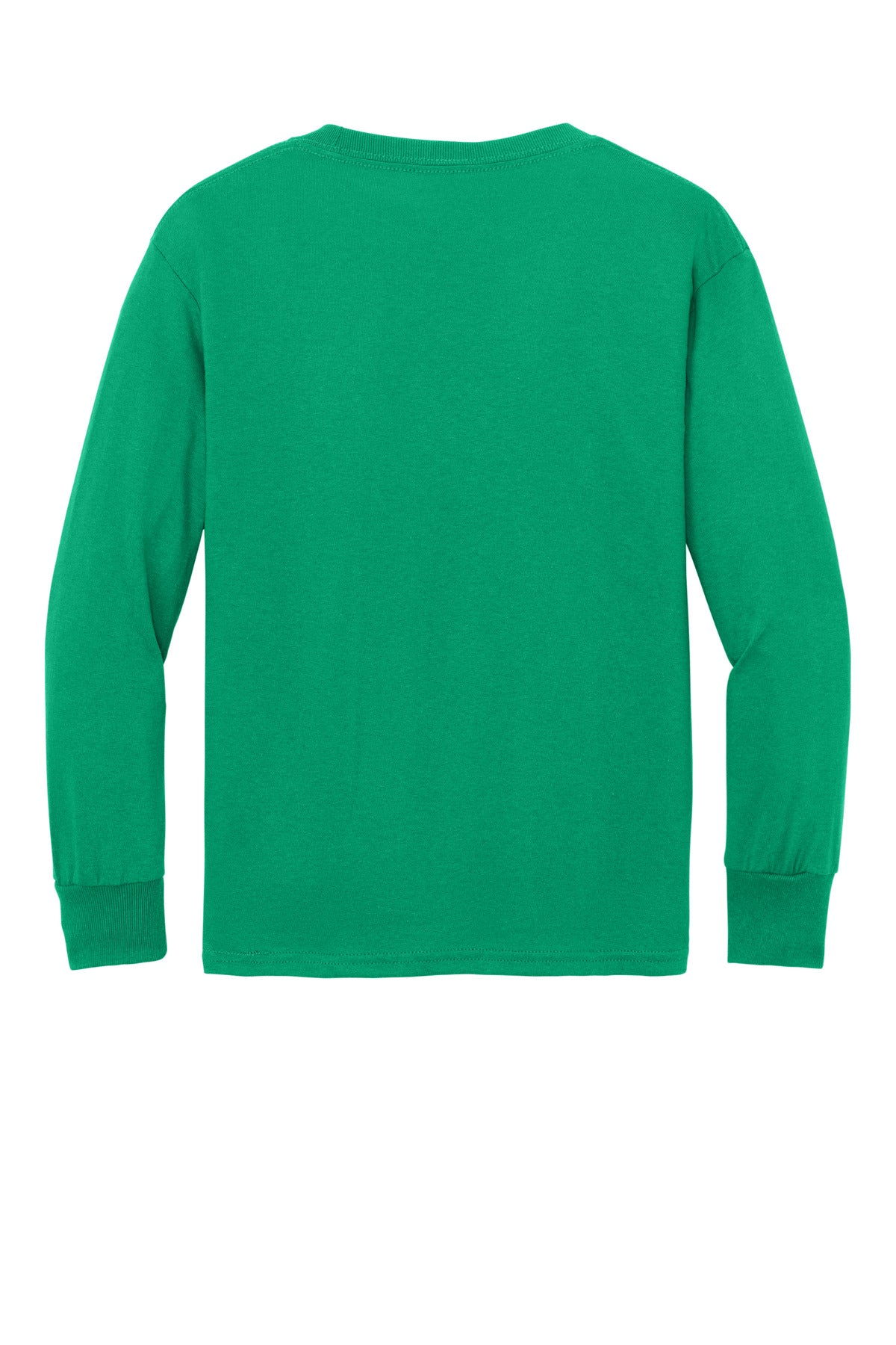 Rear View of Kelly Port & Company Youth Long Sleeve Core Cotton Tee. PC54YLS