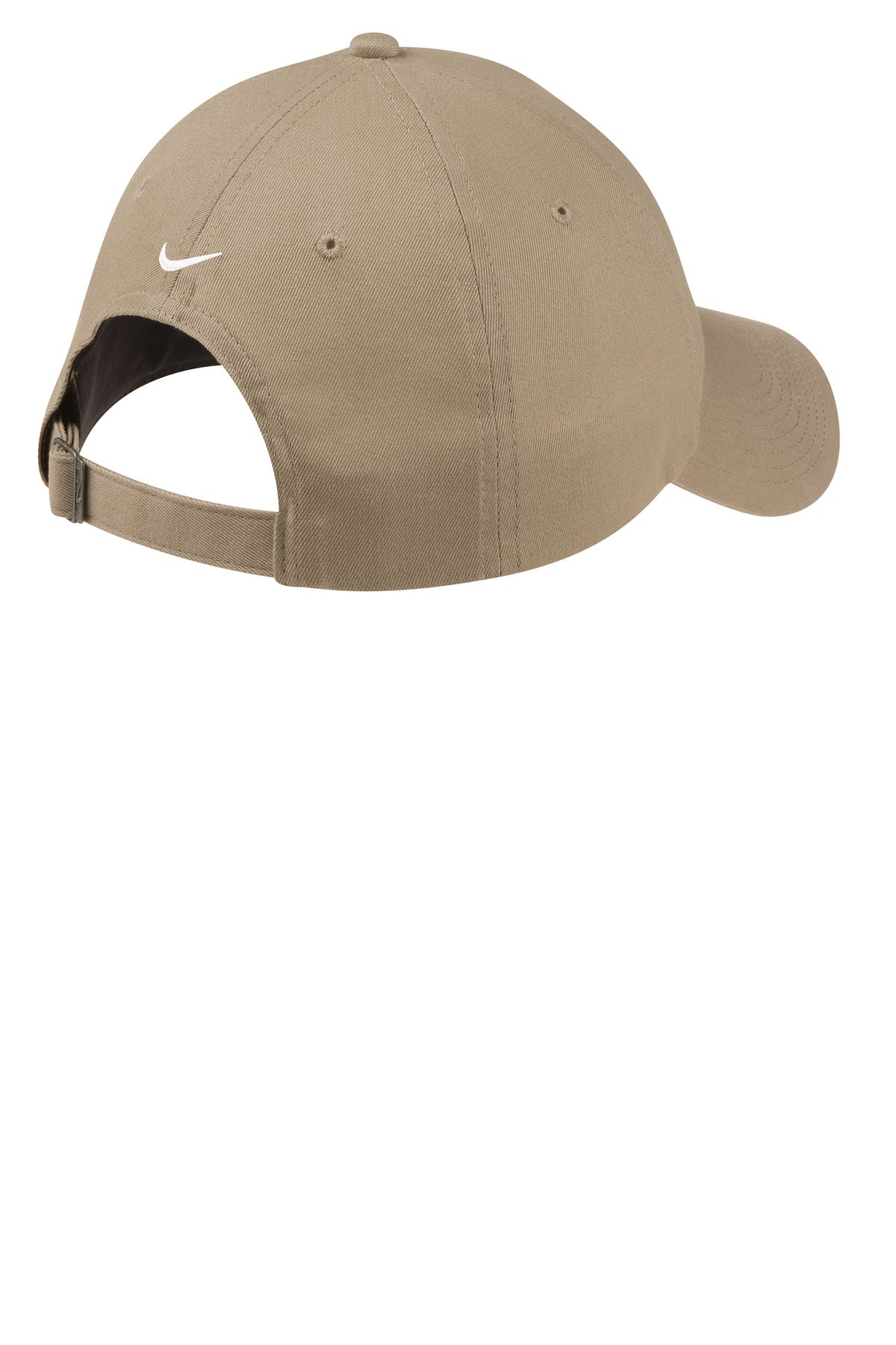 Rear View of Khaki Nike Unstructured Cotton/Poly Twill Cap NKFB6449