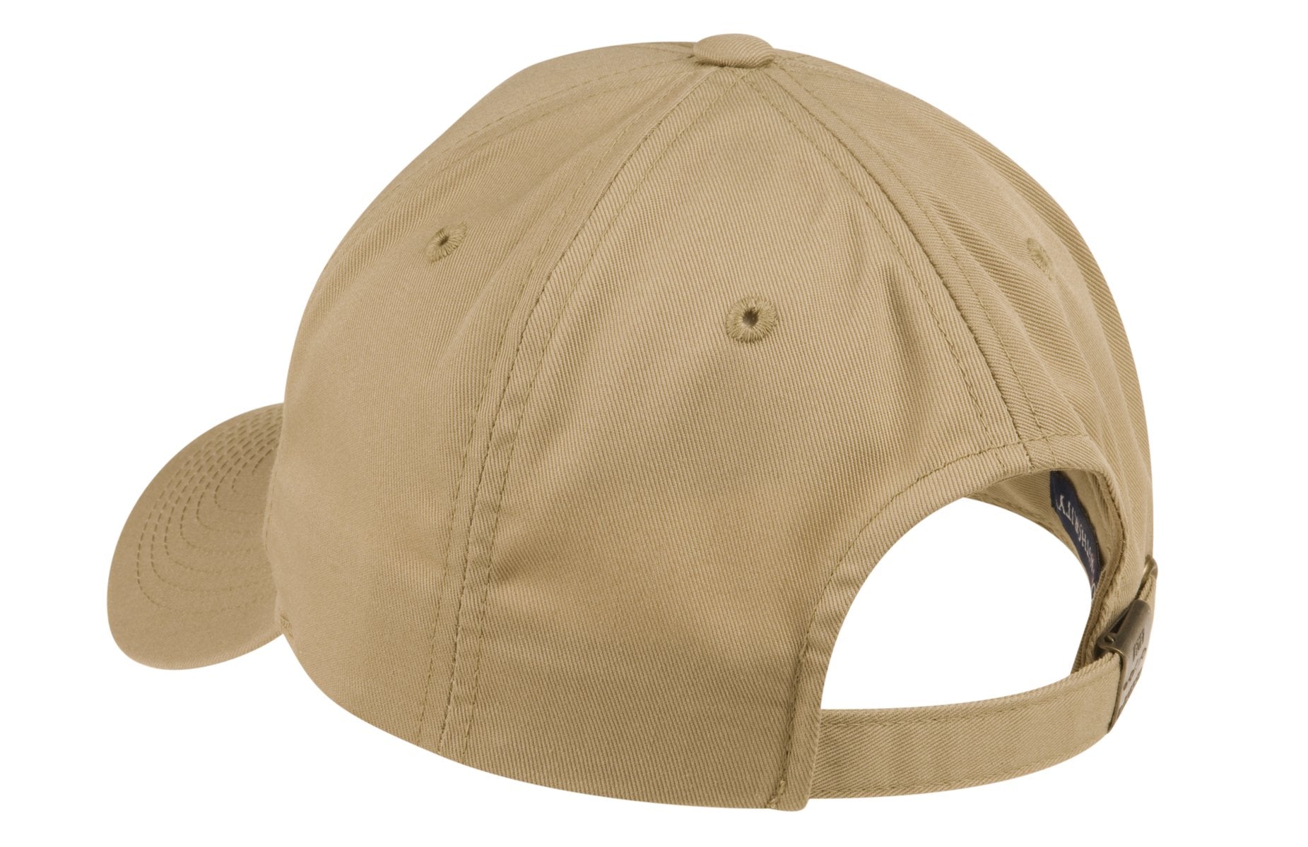Rear View of Khaki Port Authority Fine Twill Cap. C800