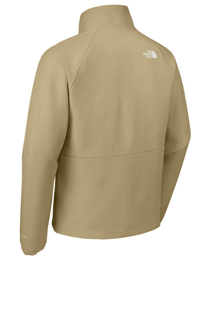 Rear View of KhkStnDkHt The North Face Barr Lake Soft Shell Jacket NF0A8BUD
