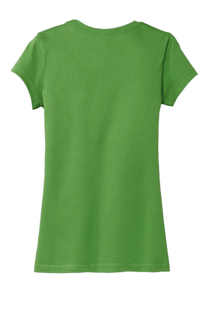 Rear View of Kiwi Green District Women's Fitted Very Important Tee . DT6001