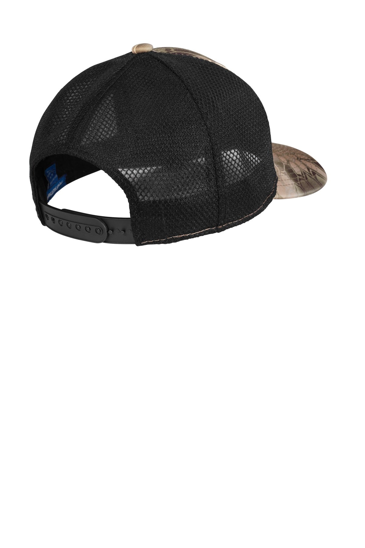 Rear View of Krypt Highl/Bk Port Authority Performance Camouflage Mesh Back Snapback Cap C892