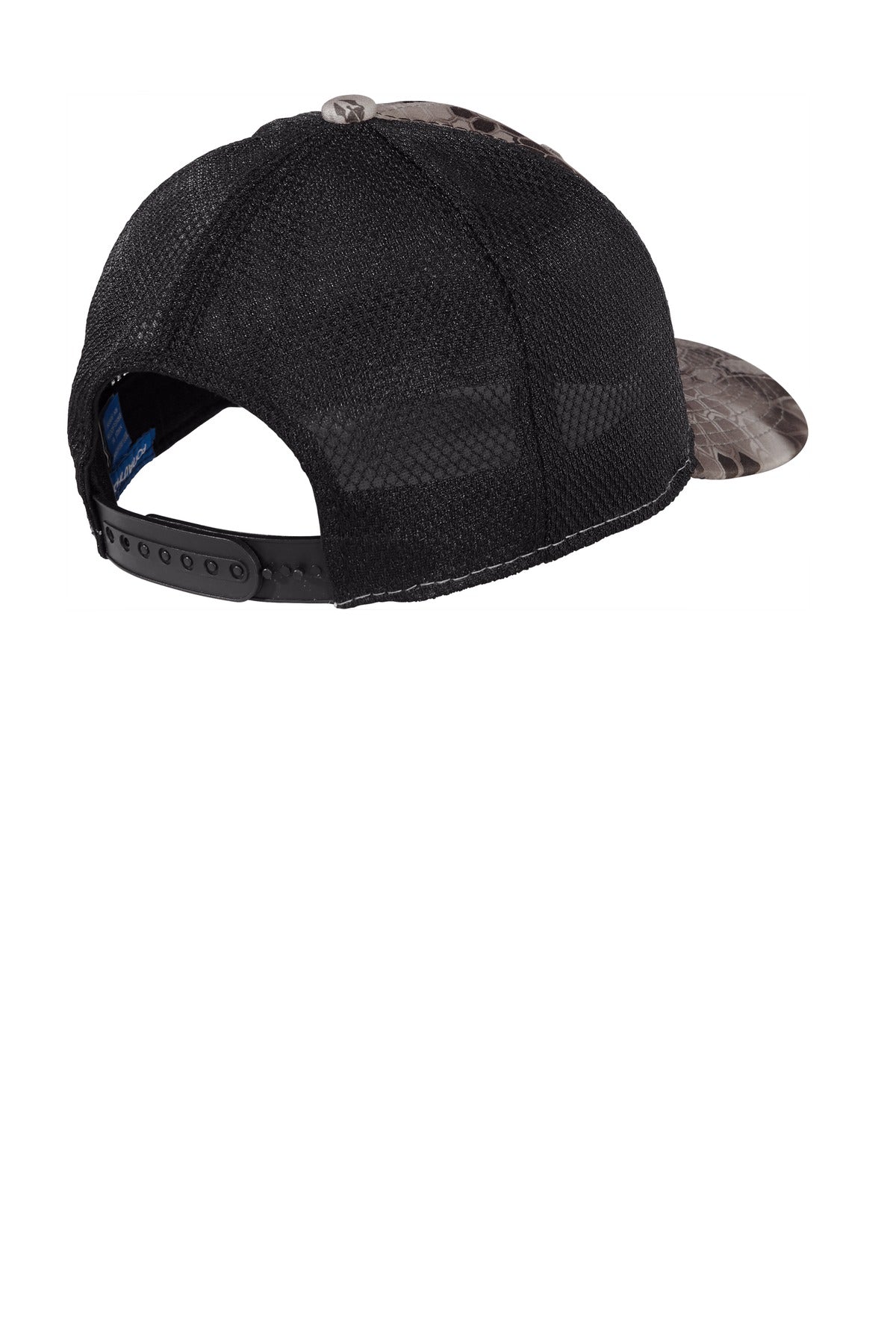 Rear View of Krypt Raid/Blk Port Authority Performance Camouflage Mesh Back Snapback Cap C892