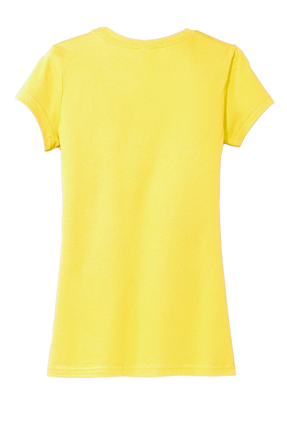 Rear View of Lemon Yellow District Women's Fitted Very Important Tee . DT6001