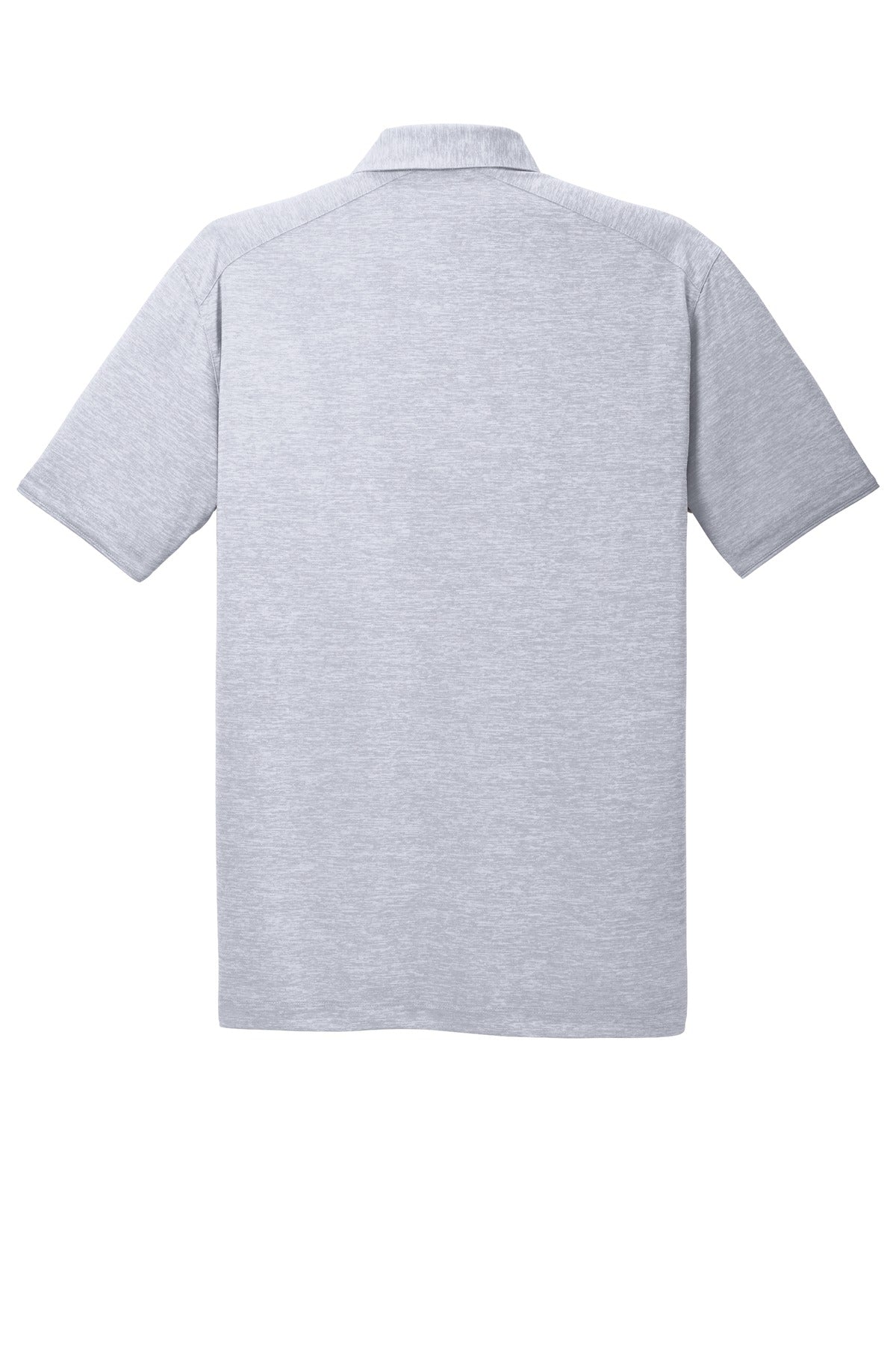 Rear View of Light Grey Port Authority Digi Heather Performance Polo. K574