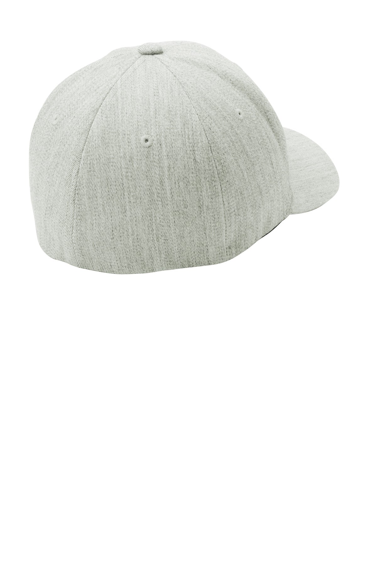 Rear View of Light Hthr Gry Port Authority Flexfit Wool Blend Cap. C928
