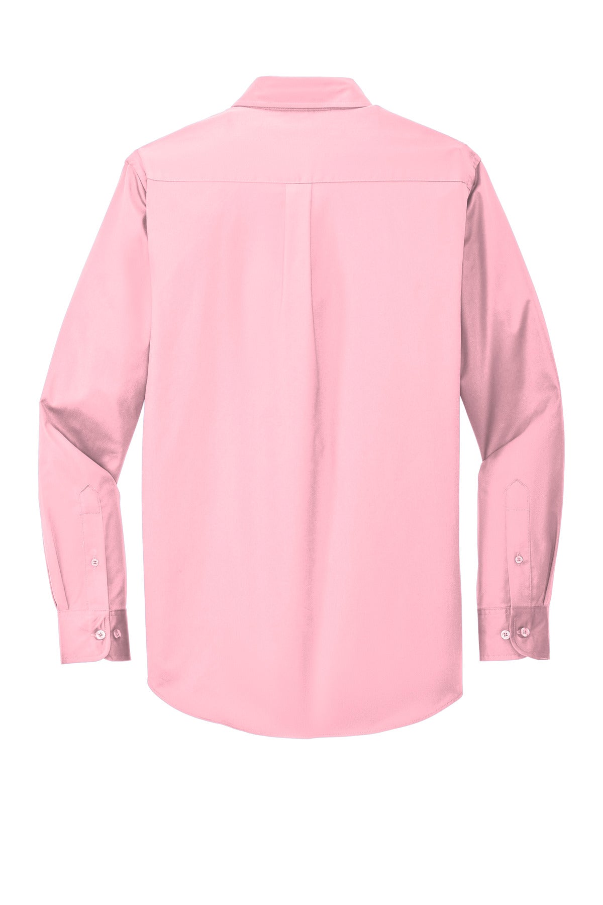 Rear View of Light Pink Port Authority Extended Size Long Sleeve Easy Care Shirt S608ES