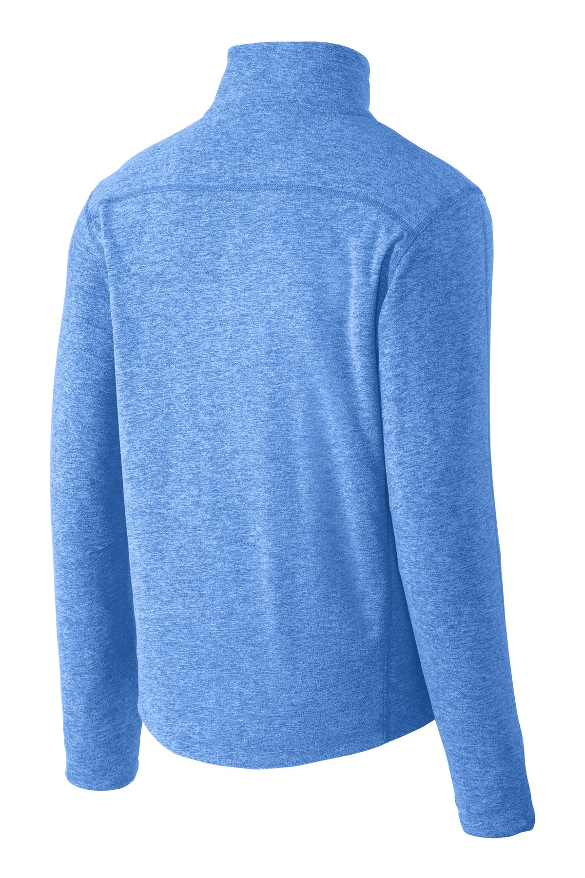 Rear View of Light Royal He Port Authority Heather Microfleece Full-Zip Jacket. F235