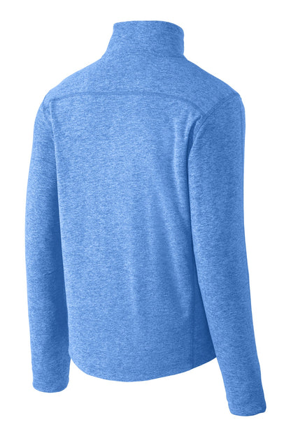 Rear View of Light Royal He Port Authority Heather Microfleece Full-Zip Jacket. F235