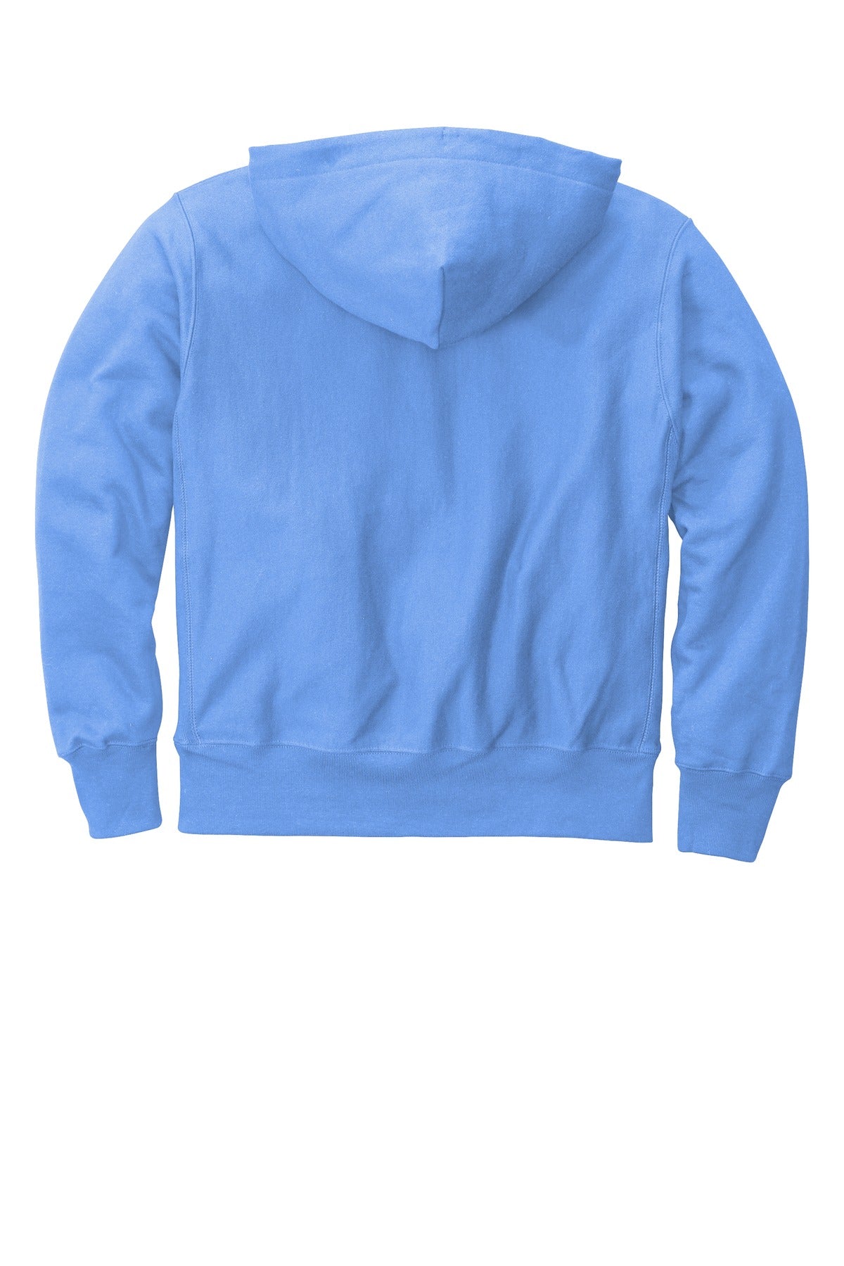 Rear View of LightBlue Champion Reverse Weave Hooded Sweatshirt S101