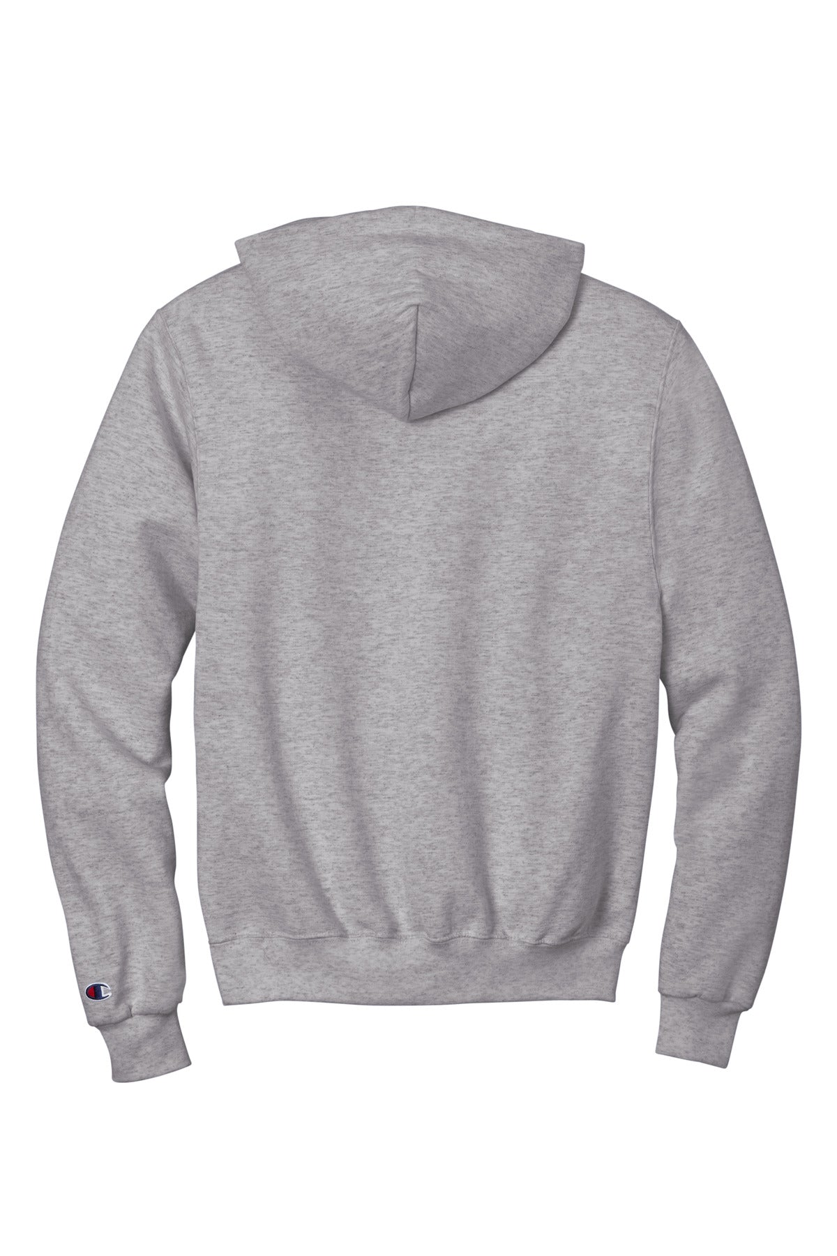 Rear View of LightSteel Champion Powerblend Pullover Hoodie. S700