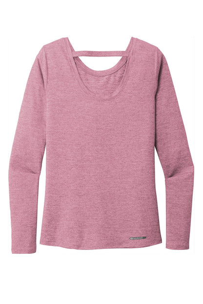 Rear View of Lilac Hthr OGIO Women's Force Long Sleeve Tee LOE340