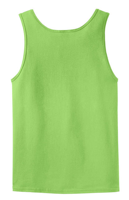 Rear View of Lime Gildan - Ultra Cotton 100% US Cotton Tank Top. 2200