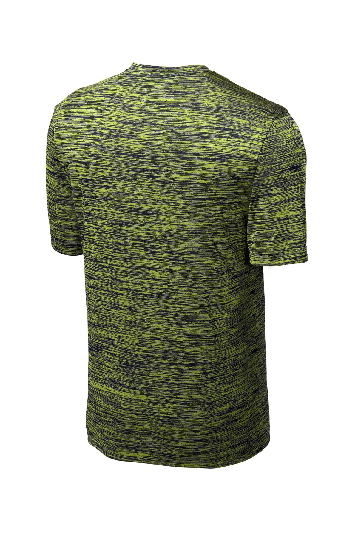 Rear View of Lime Sh-T Ny E Sport-Tek PosiCharge Electric Heather Tee. ST390