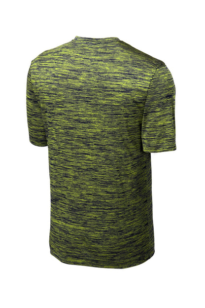 Rear View of Lime Sh-T Ny E Sport-Tek PosiCharge Electric Heather Tee. ST390