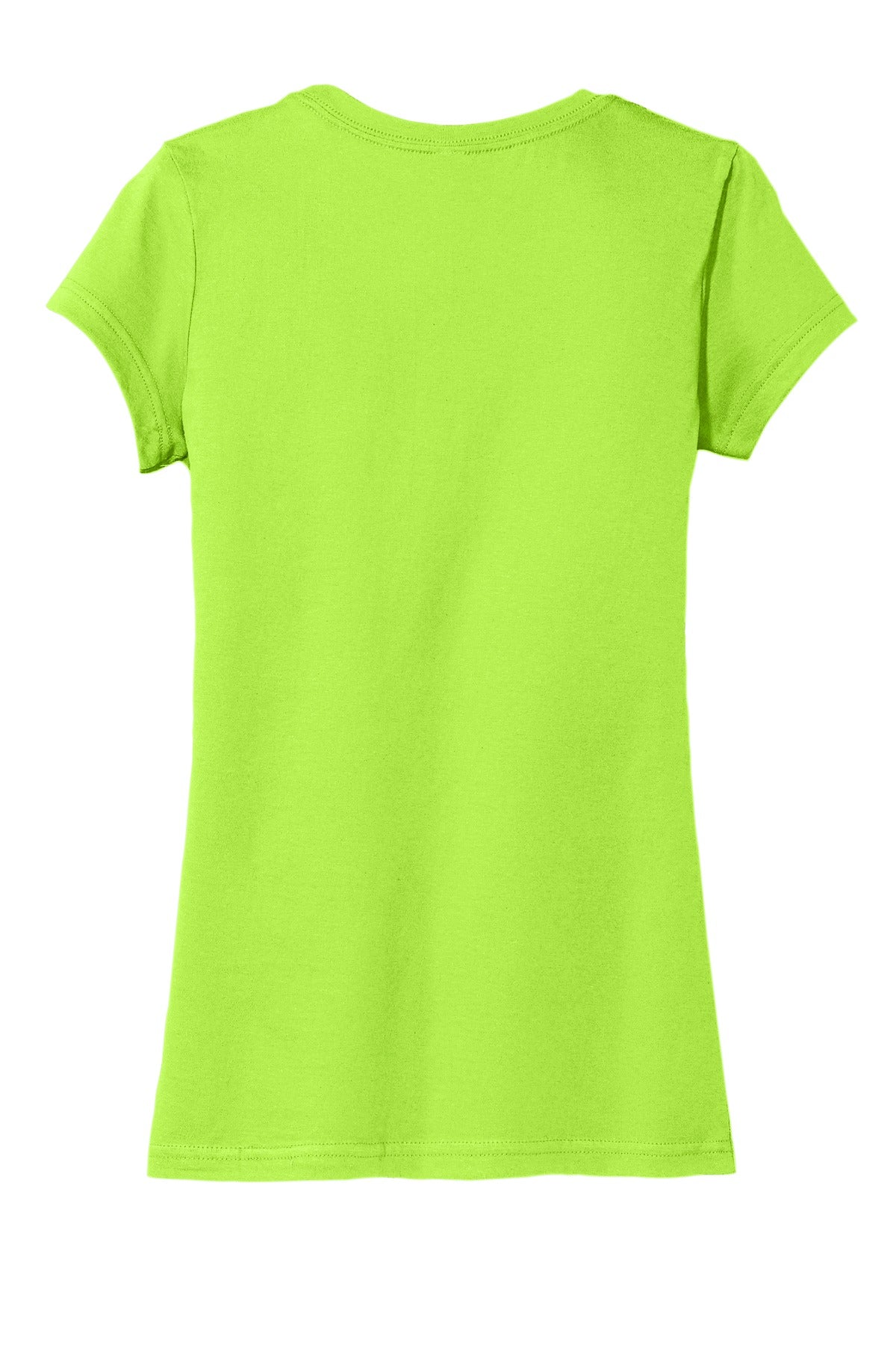Rear View of Lime Shock District Women's Fitted Very Important Tee . DT6001