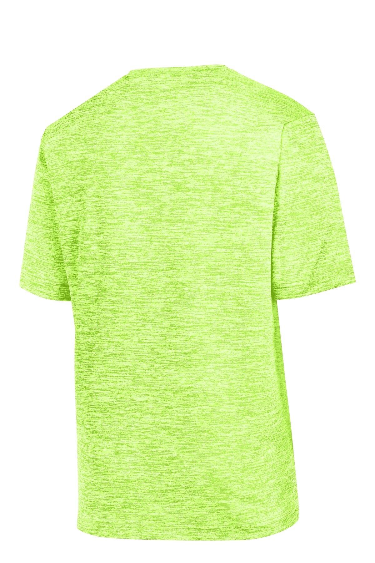 Rear View of Lime Shock Ele Sport-Tek Youth PosiCharge Electric Heather Tee. YST390