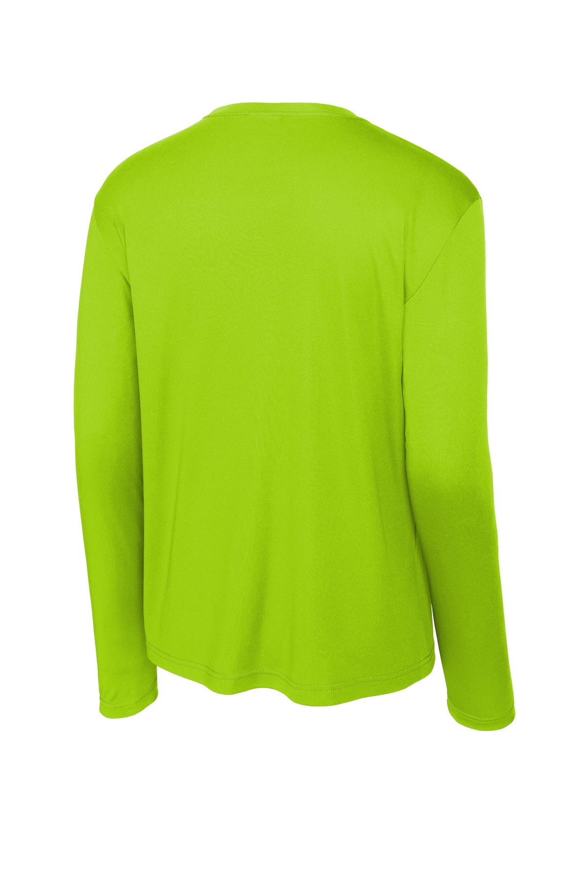 Rear View of Lime Shock Sport-Tek Tall Long Sleeve PosiCharge Competitor Tee. TST350LS