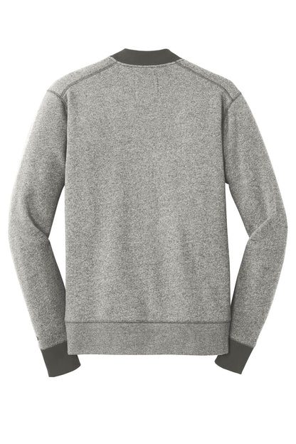 Rear View of Lt Grph Tw/Gph New Era French Terry Baseball Full-Zip. NEA503
