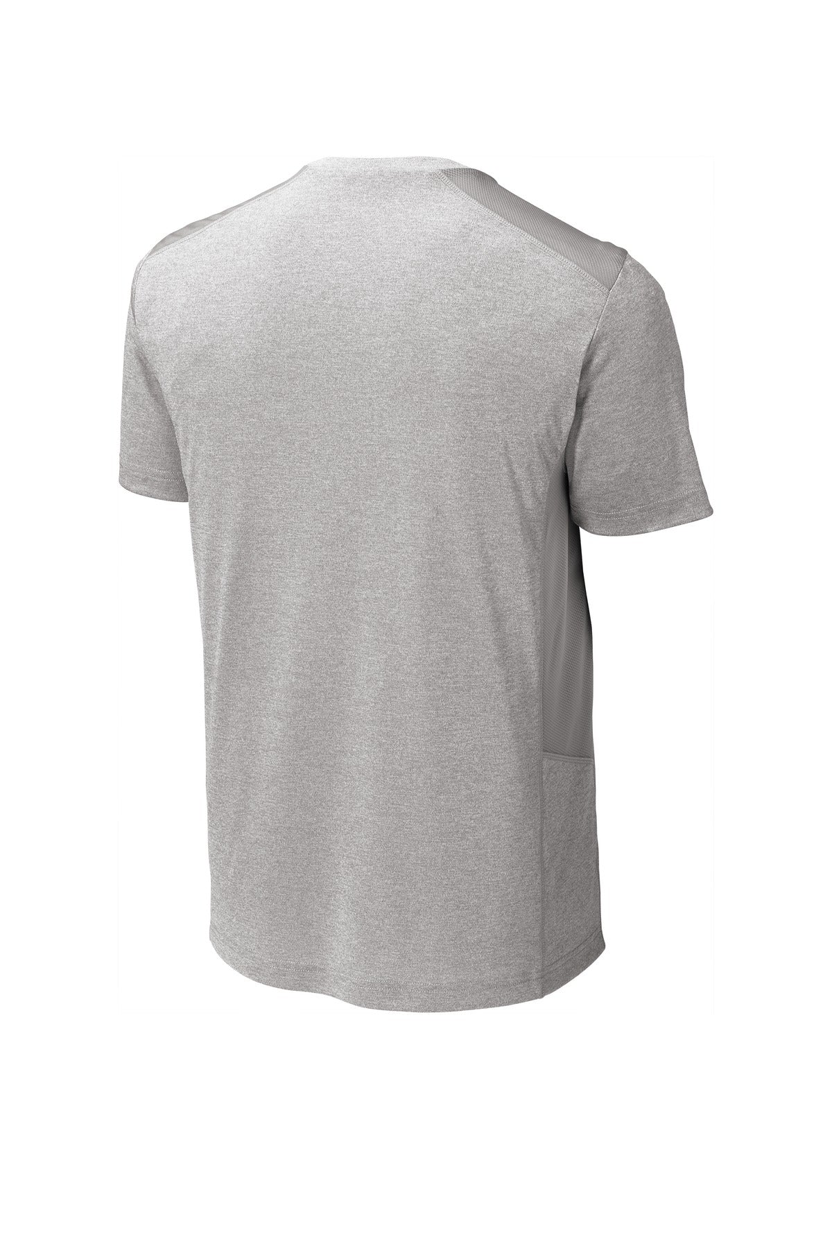 Rear View of Lt Gry He/L Gy Sport-Tek Endeavor Tee. ST465