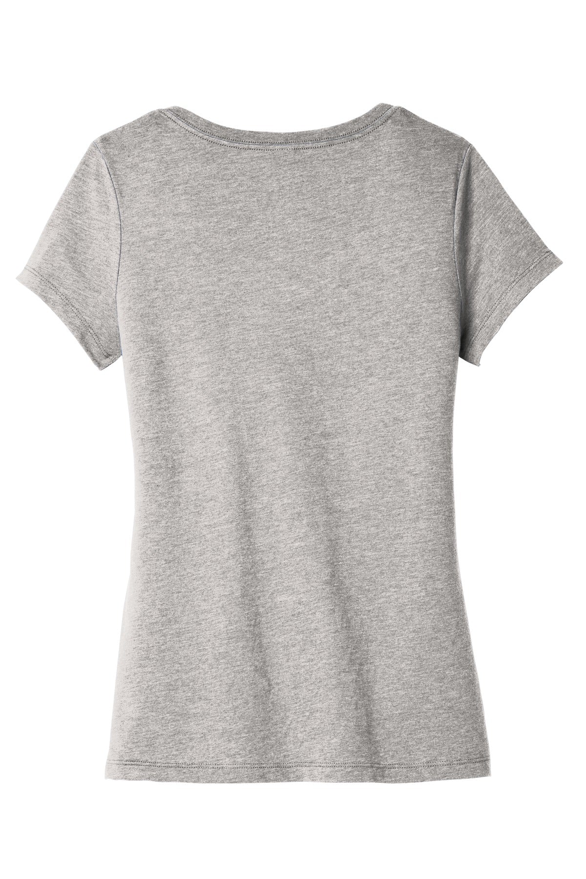 Rear View of Lt Hthr Grey District Women's Very Important Tee V-Neck. DT6503