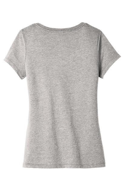 Rear View of Lt Hthr Grey District Women's Very Important Tee V-Neck. DT6503