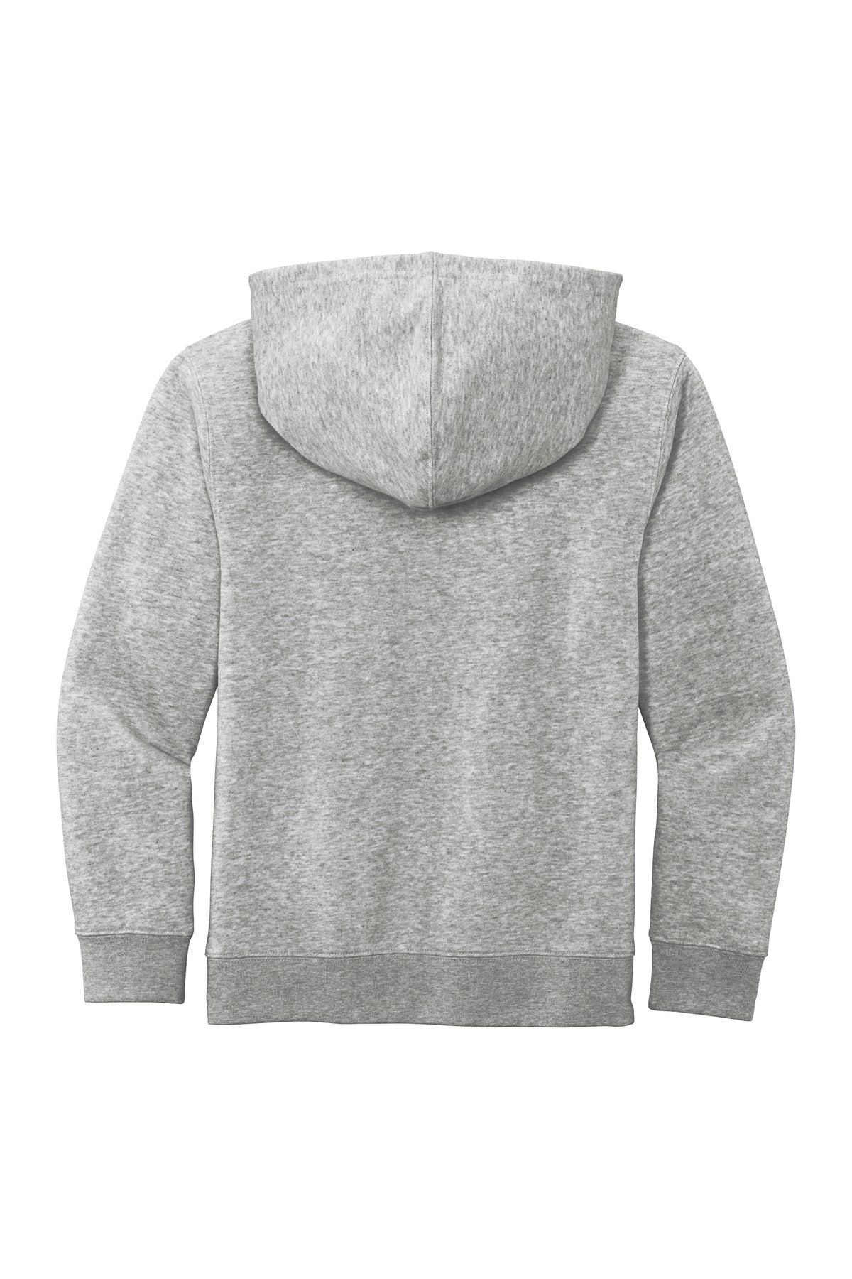 Rear View of Lt Hthr Grey District Youth V.I.T. Fleece Hoodie DT6100Y