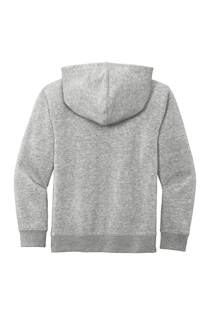 Rear View of Lt Hthr Grey District Youth V.I.T. Fleece Hoodie DT6100Y